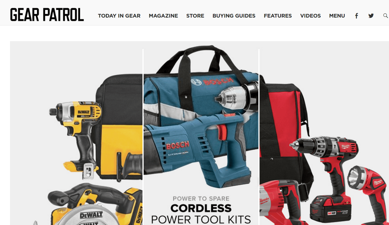 A snapshot of GearPatrol's website...
