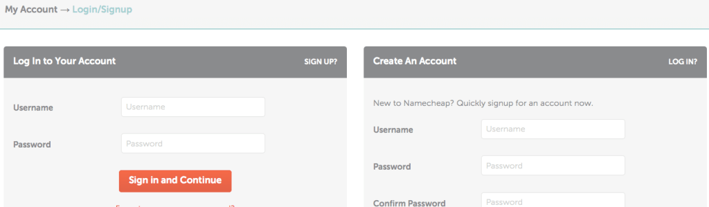 namecheap account