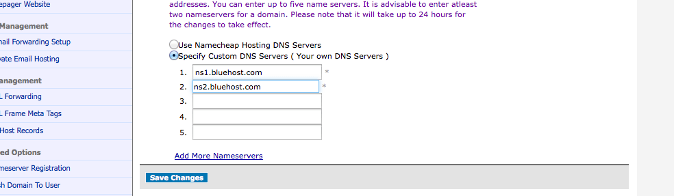namecheap nameservers