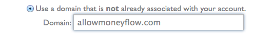 assign addon domain