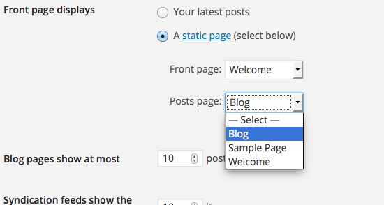 welcome page blog page