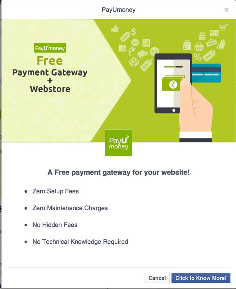Step 2: Once a person clicks on the ad, he will be shown a popup like landing page. If he is interested he will go to next step.
