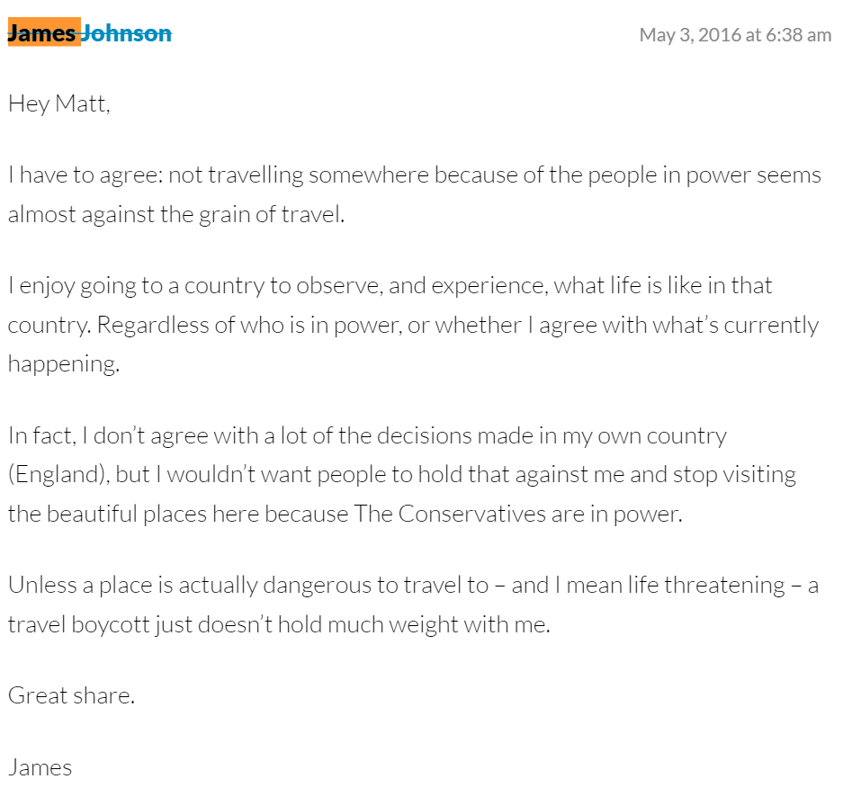 matt comment boycott