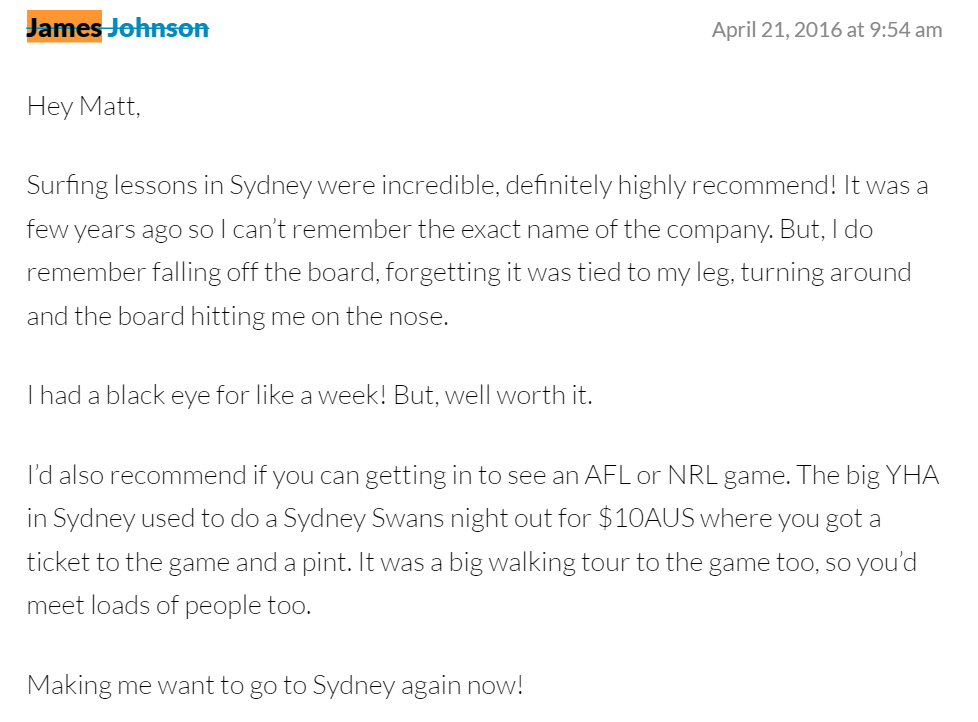 sydney comment #1