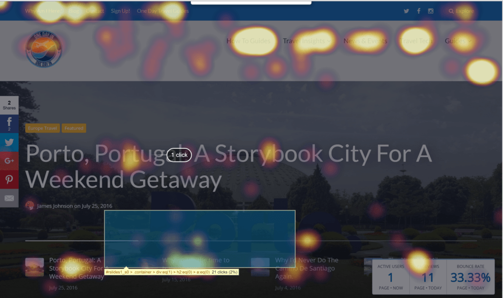 one day guides heat map
