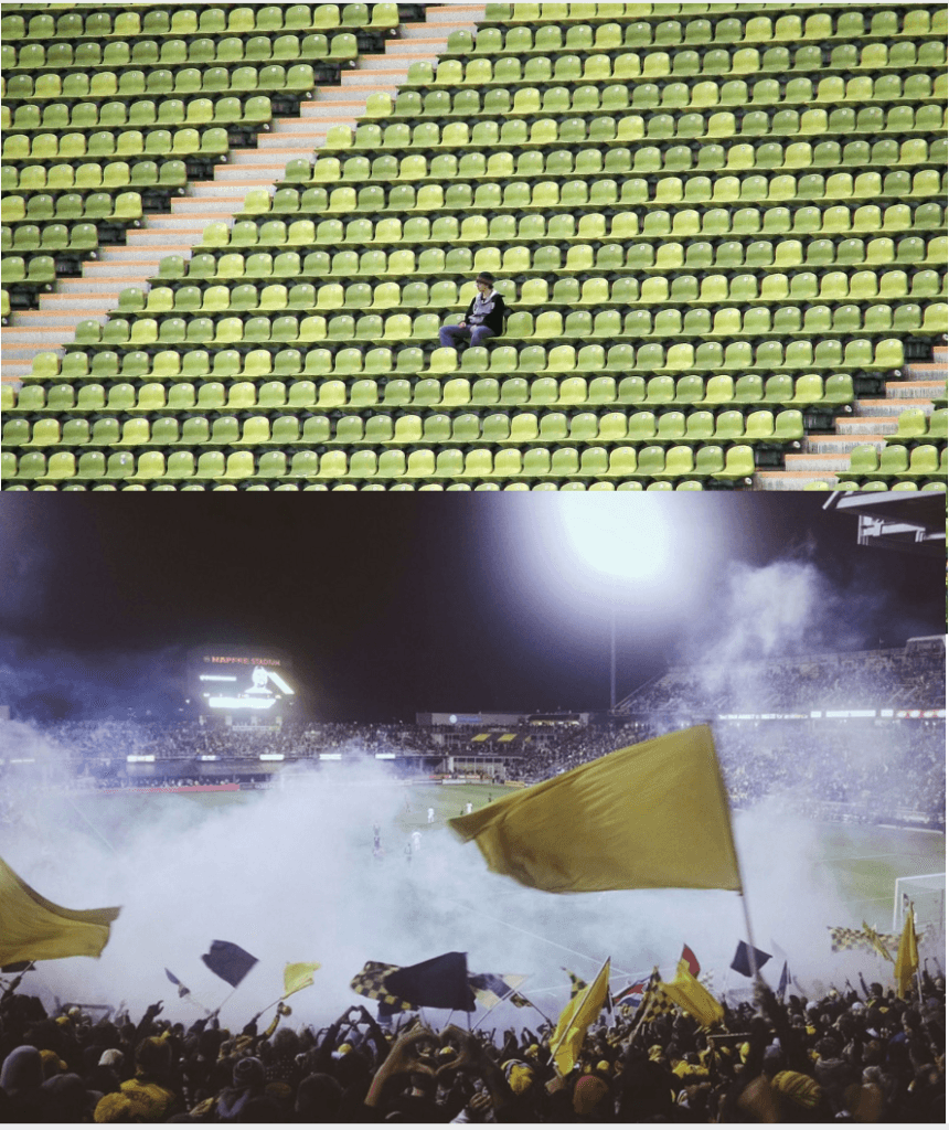 soccer game crowd