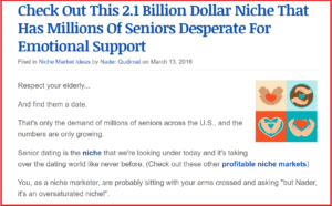 This was a niche I was surprised to find out about, Senior Dating
