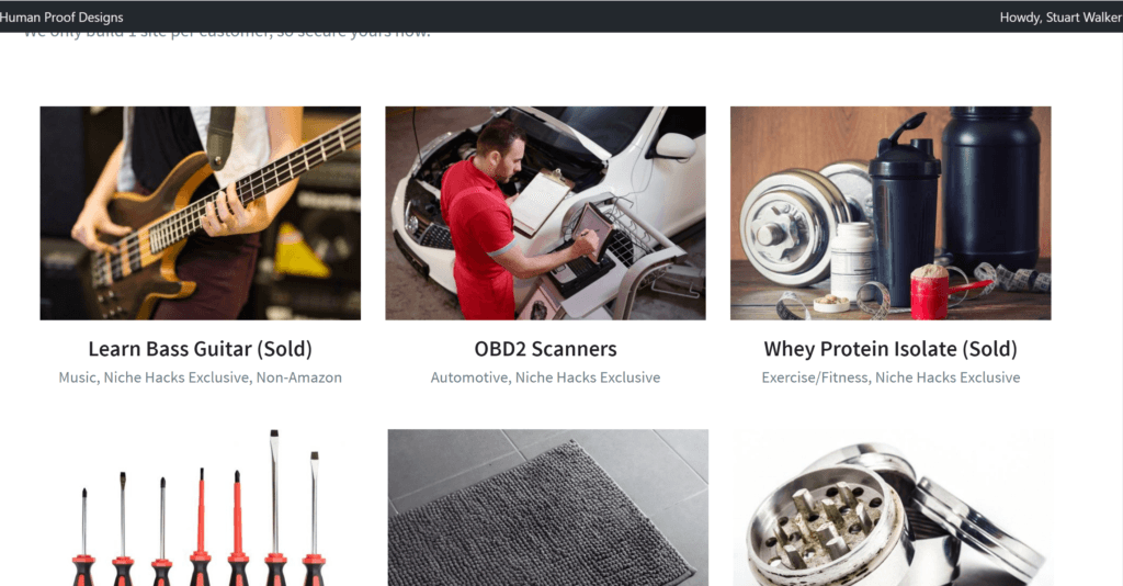 A list of sites available not no sales page