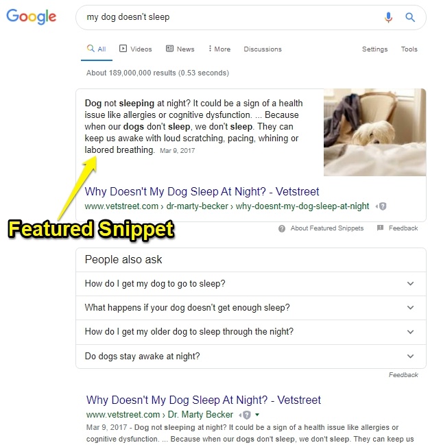 google featured snippet