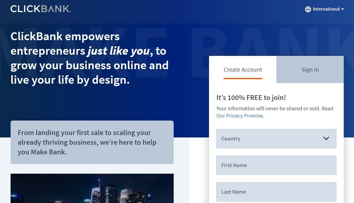 Clickbank affiliate signup1
