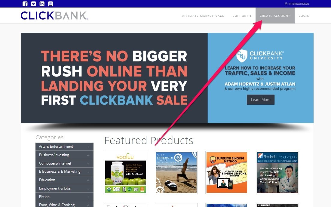 Clickbank affiliate signup