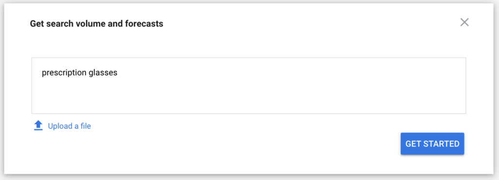 get search volume and forecasts from Keyword Planner
