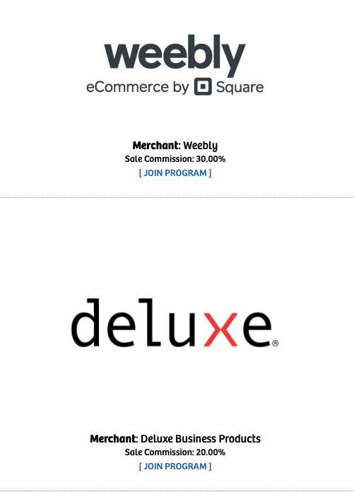applying to merchants on ShareASale