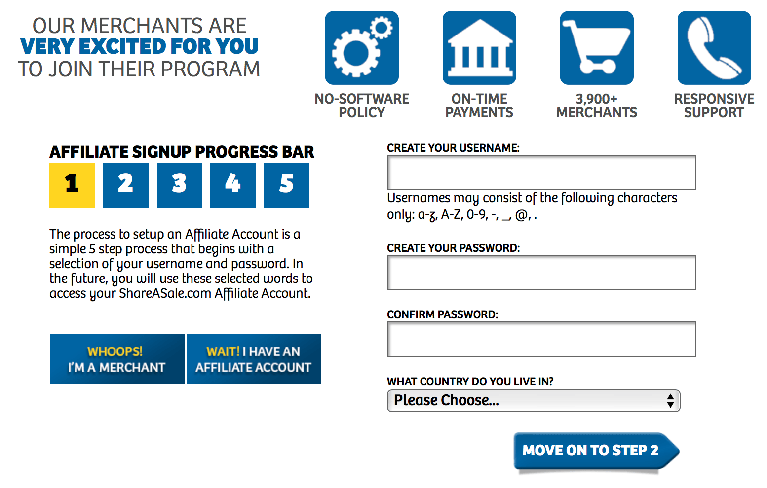 ShareASale affiliate sign up