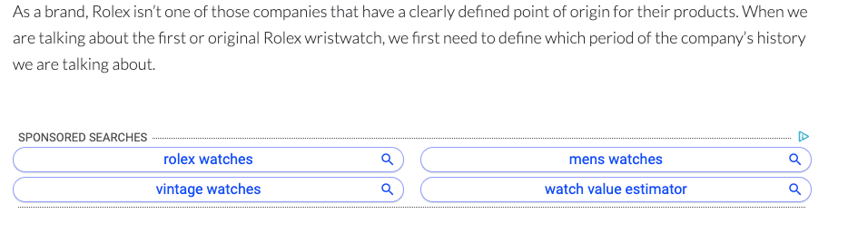 display advertising - watch niche