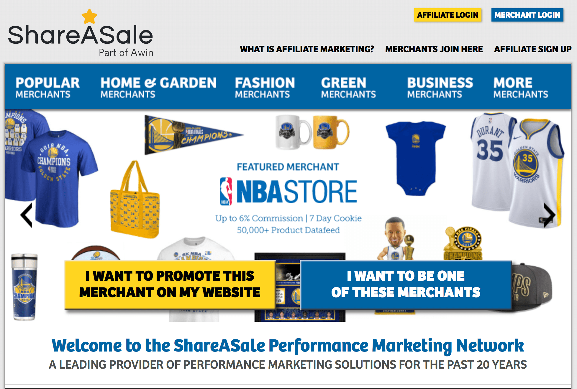 ShareASale website