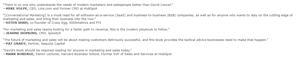 reviews - conversational marketing